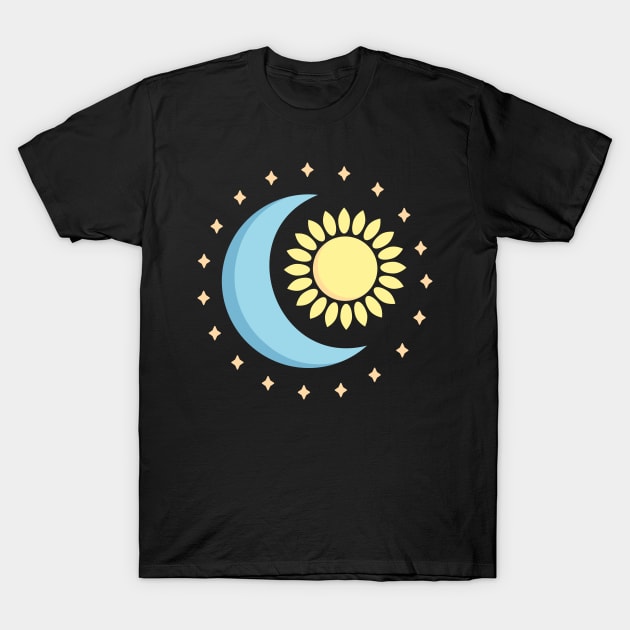 Sun and Moon T-Shirt by UpPastMidnight